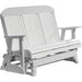 LuxCraft LuxCraft White 5 ft. Recycled Plastic Highback Outdoor Glider White on Dove Gray Highback Glider 5CPGWDG