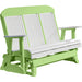 LuxCraft LuxCraft White 5 ft. Recycled Plastic Highback Outdoor Glider White on Lime Green Highback Glider 5CPGWLG
