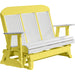 LuxCraft LuxCraft White 5 ft. Recycled Plastic Highback Outdoor Glider White on Yellow Highback Glider 5CPGWY