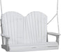 LuxCraft LuxCraft White Adirondack 4ft. Recycled Plastic Porch Swing White on Dove Gray / Adirondack Porch Swing Porch Swing 4APSW