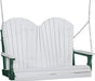 LuxCraft LuxCraft White Adirondack 4ft. Recycled Plastic Porch Swing White on Green / Adirondack Porch Swing Porch Swing 4APSWG
