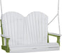 LuxCraft LuxCraft White Adirondack 4ft. Recycled Plastic Porch Swing White on Lime Green / Adirondack Porch Swing Porch Swing 4APSWLG