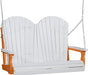 LuxCraft LuxCraft White Adirondack 4ft. Recycled Plastic Porch Swing White on Tangerine / Adirondack Porch Swing Porch Swing 4APSWT