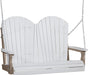 LuxCraft LuxCraft White Adirondack 4ft. Recycled Plastic Porch Swing White on Weatherwood / Adirondack Porch Swing Porch Swing 4APSWWW