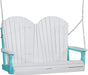 LuxCraft LuxCraft White Adirondack 4ft. Recycled Plastic Porch Swing With Cup Holder White on Aruba Blue / Adirondack Porch Swing Porch Swing 4APSWAB-CH