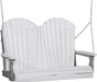 LuxCraft LuxCraft White Adirondack 4ft. Recycled Plastic Porch Swing With Cup Holder White on Gray / Adirondack Porch Swing Porch Swing 4APSWGR-CH
