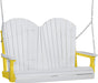 LuxCraft LuxCraft White Adirondack 4ft. Recycled Plastic Porch Swing With Cup Holder White on Yellow / Adirondack Porch Swing Porch Swing 4APSWY-CH