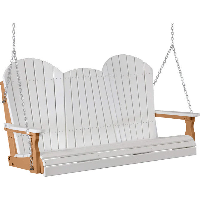 LuxCraft LuxCraft White Adirondack 5ft. Recycled Plastic Porch Swing Porch Swing