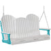 LuxCraft LuxCraft White Adirondack 5ft. Recycled Plastic Porch Swing White on Aruba Blue / Adirondack Porch Swing Porch Swing 5APSWAB