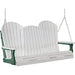 LuxCraft LuxCraft White Adirondack 5ft. Recycled Plastic Porch Swing With Cup Holder White on Green / Adirondack Porch Swing Porch Swing