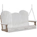 LuxCraft LuxCraft White Adirondack 5ft. Recycled Plastic Porch Swing With Cup Holder White on Weatherwood / Adirondack Porch Swing Porch Swing
