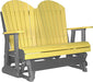 LuxCraft LuxCraft Yellow 4 ft. Recycled Plastic Adirondack Outdoor Glider With Cup Holder Yellow on Slate Adirondack Glider 4APGYS-CH