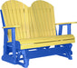 LuxCraft LuxCraft Yellow 4 ft. Recycled Plastic Adirondack Outdoor Glider Yellow on Blue Adirondack Glider 4APGYBL