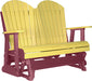 LuxCraft LuxCraft Yellow 4 ft. Recycled Plastic Adirondack Outdoor Glider Yellow on Cherrywood Adirondack Glider 4APGYCW