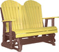 LuxCraft LuxCraft Yellow 4 ft. Recycled Plastic Adirondack Outdoor Glider Yellow on Chestnut Brown Adirondack Glider 4APGYCB