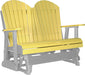LuxCraft LuxCraft Yellow 4 ft. Recycled Plastic Adirondack Outdoor Glider Yellow on Gray Adirondack Glider 4APGYGR
