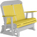 LuxCraft LuxCraft Yellow 4 ft. Recycled Plastic Highback Outdoor Glider Bench With Cup Holder Yellow on Dove Gray Highback Glider 4CPGYDG-CH