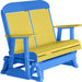 LuxCraft LuxCraft Yellow 4 ft. Recycled Plastic Highback Outdoor Glider Bench Yellow on Blue Highback Glider 4CPGYBL