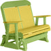 LuxCraft LuxCraft Yellow 4 ft. Recycled Plastic Highback Outdoor Glider Bench Yellow on Lime Green Highback Glider 4CPGYLG