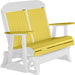 LuxCraft LuxCraft Yellow 4 ft. Recycled Plastic Highback Outdoor Glider Bench Yellow on White Highback Glider 4CPGYW