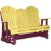 LuxCraft LuxCraft Yellow 5 ft. Recycled Plastic Adirondack Outdoor Glider With Cup Holder Yellow on Cherrywood Adirondack Glider 5APGYCW-CH