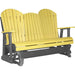 LuxCraft LuxCraft Yellow 5 ft. Recycled Plastic Adirondack Outdoor Glider With Cup Holder Yellow on Slate Adirondack Glider 5APGYS-CH