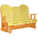 LuxCraft LuxCraft Yellow 5 ft. Recycled Plastic Adirondack Outdoor Glider With Cup Holder Yellow on Tangerine Adirondack Glider 5APGYT-CH