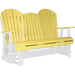 LuxCraft LuxCraft Yellow 5 ft. Recycled Plastic Adirondack Outdoor Glider Yellow on White Adirondack Glider 5APGYWH