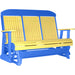 LuxCraft LuxCraft Yellow 5 ft. Recycled Plastic Highback Outdoor Glider Yellow on Blue Highback Glider 5CPGYBL