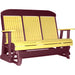LuxCraft LuxCraft Yellow 5 ft. Recycled Plastic Highback Outdoor Glider Yellow on Cherrywood Highback Glider 5CPGYCW
