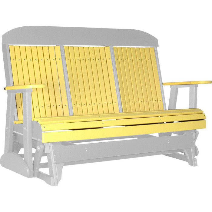 LuxCraft LuxCraft Yellow 5 ft. Recycled Plastic Highback Outdoor Glider Yellow on Dove Gray Highback Glider 5CPGYDG