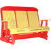 LuxCraft LuxCraft Yellow 5 ft. Recycled Plastic Highback Outdoor Glider Yellow on Red Highback Glider 5CPGYR