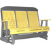 LuxCraft LuxCraft Yellow 5 ft. Recycled Plastic Highback Outdoor Glider Yellow on Slate Highback Glider 5CPGYS