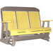 LuxCraft LuxCraft Yellow 5 ft. Recycled Plastic Highback Outdoor Glider Yellow on Weatherwood Highback Glider 5CPGYWW
