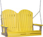 LuxCraft LuxCraft Yellow Adirondack 4ft. Recycled Plastic Porch Swing With Cup Holder Porch Swing