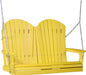 LuxCraft LuxCraft Yellow Adirondack 4ft. Recycled Plastic Porch Swing With Cup Holder Yellow / Adirondack Porch Swing Porch Swing 4APSY-CH