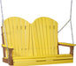 LuxCraft LuxCraft Yellow Adirondack 4ft. Recycled Plastic Porch Swing With Cup Holder Yellow on Cedar / Adirondack Porch Swing Porch Swing 4APSYC-CH