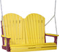 LuxCraft LuxCraft Yellow Adirondack 4ft. Recycled Plastic Porch Swing With Cup Holder Yellow on Cherrywood / Adirondack Porch Swing Porch Swing 4APSYCW-CH