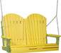 LuxCraft LuxCraft Yellow Adirondack 4ft. Recycled Plastic Porch Swing With Cup Holder Yellow on Lime Green / Adirondack Porch Swing Porch Swing 4APSYLG-CH