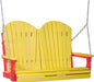 LuxCraft LuxCraft Yellow Adirondack 4ft. Recycled Plastic Porch Swing With Cup Holder Yellow on Red / Adirondack Porch Swing Porch Swing 4APSYR-CH