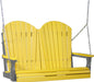 LuxCraft LuxCraft Yellow Adirondack 4ft. Recycled Plastic Porch Swing With Cup Holder Yellow on Slate / Adirondack Porch Swing Porch Swing 4APSYS-CH
