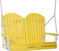 LuxCraft LuxCraft Yellow Adirondack 4ft. Recycled Plastic Porch Swing With Cup Holder Yellow on White / Adirondack Porch Swing Porch Swing 4APSYWH-CH
