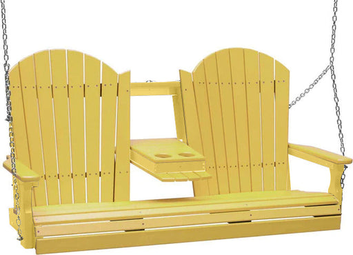 LuxCraft LuxCraft Yellow Adirondack 5ft. Recycled Plastic Porch Swing Yellow / Adirondack Porch Swing Porch Swing 5APSY