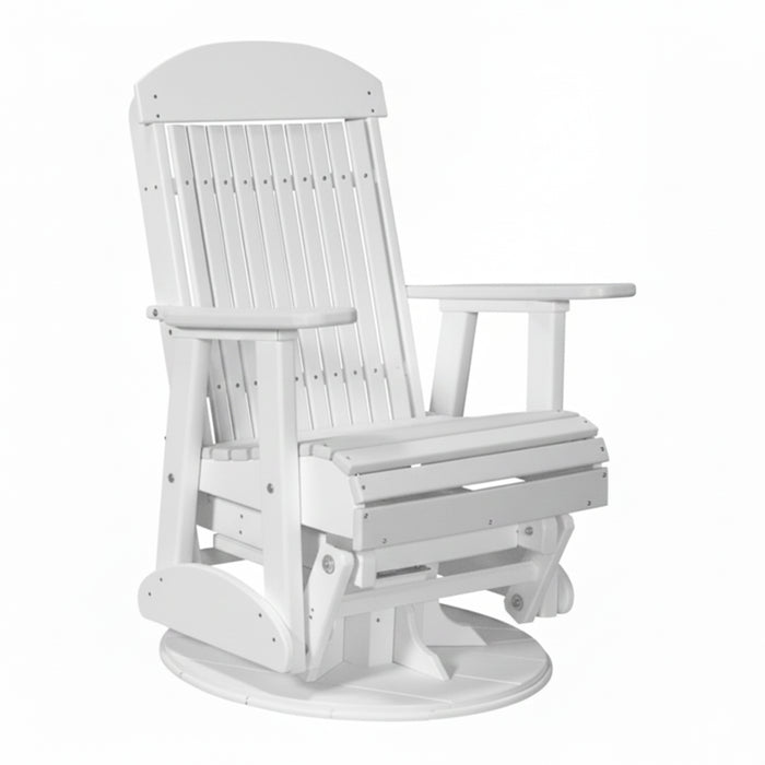 LuxCraft Dove Gary 2 foot Classic Highback Recycled Plastic Swivel Glider Chair