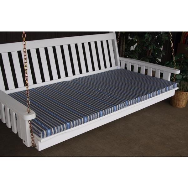 A & L Furniture A & L Furniture 4 Foot Swing Bed Cushion (2" or 4" Thick) 2 Inches / Blue Stripe Cushion 1000-2 In-Blue Stripe