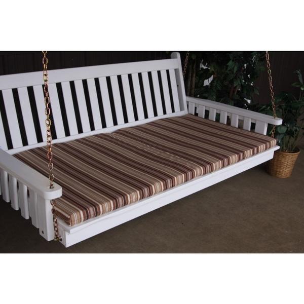 A & L Furniture A & L Furniture 4 Foot Swing Bed Cushion (2" or 4" Thick) 2 Inches / Maroon Stripe Cushion 1000-2 In-Maroon Stripe