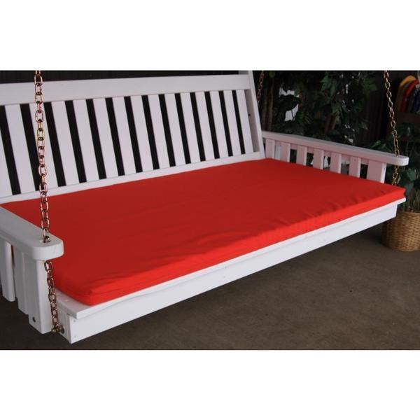 A & L Furniture A & L Furniture 4 Foot Swing Bed Cushion (2" or 4" Thick) 2 Inches / Red Cushion 1000-2 In-Red
