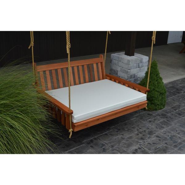A & L Furniture A & L Furniture 4 Foot Swing Bed Cushion (2" or 4" Thick) 4 Inches / Natural Fabric Cushion 1004-4 In-Natural Fabric