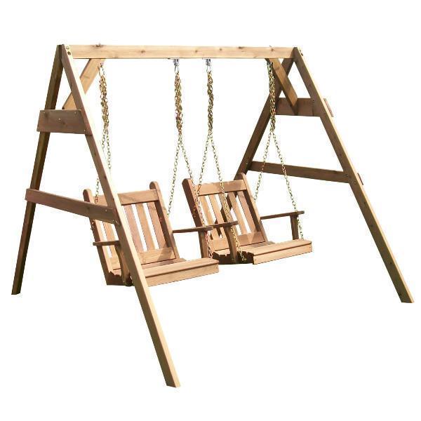 A & L Furniture A & L Furniture 5'2x4 A-Frame Swing Stand for 2 Chair Swings (Hangers Included) Unfinished Chair 815C-UNF