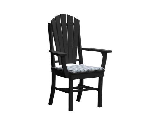 A & L Furniture A & L Furniture Adirondack Dining Chair w/ Arms Black Dining Chair 4114-Black